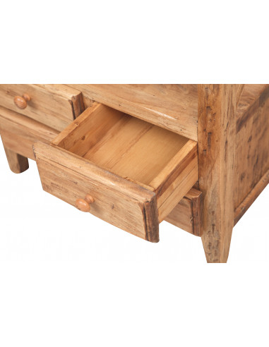Comodino Country in legno massello di tiglio finitura naturale 56x36x66 cm Comodino Country in legno massello di tiglio finitura naturale 56x36x66 cm