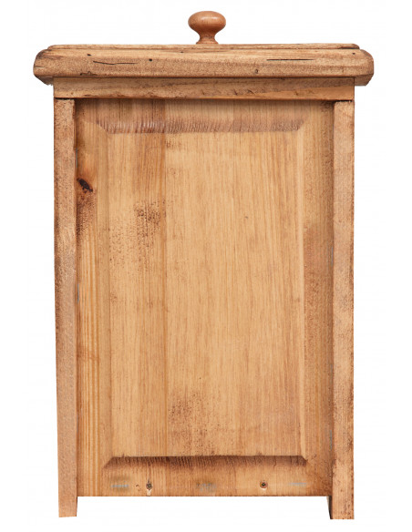 Mesa de cabeceira country em madeira maciça de limão, acabamento natural 56x36x66 cm
