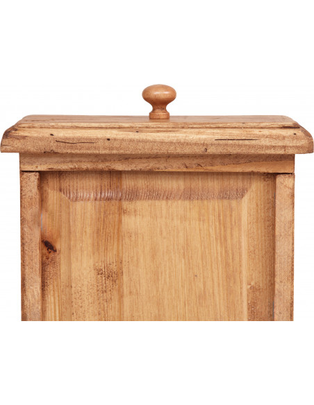 Mesa de cabeceira country em madeira maciça de limão, acabamento natural 56x36x66 cm