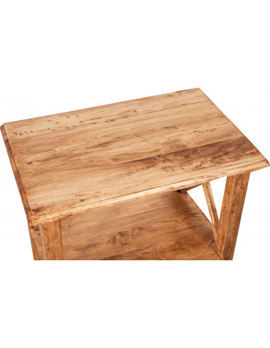 Mesa de cabeceira country em madeira maciça de limão, acabamento natural 56x36x66 cm Mesa de cabeceira country em madeira maciça de limão, acabamento natural 56x36x66 cm