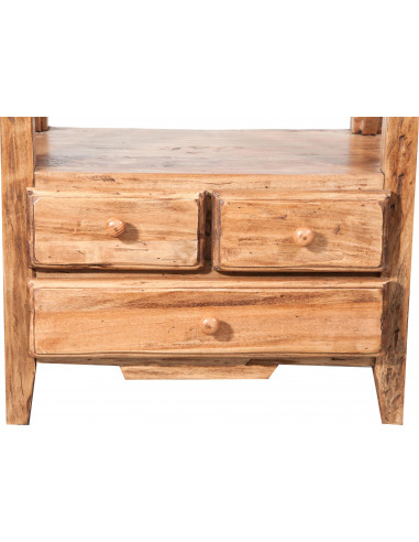 Comodino Country in legno massello di tiglio finitura naturale 56x36x66 cm Comodino Country in legno massello di tiglio finitura naturale 56x36x66 cm