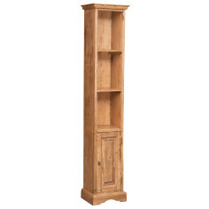 Piccola libreria in legno massello di tiglio finitura naturale 40x30x196 cm