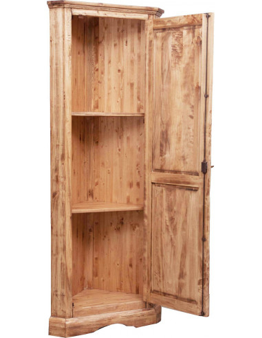 Angoliera Country in legno massello di tiglio finitura naturale 50x50x184 cm Angoliera Country in legno massello di tiglio finitura naturale 50x50x184 cm