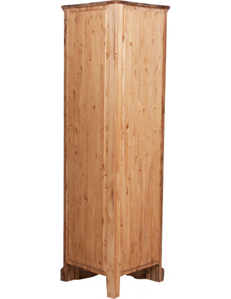Angoliera Country in legno massello di tiglio finitura naturale 50x50x184 cm