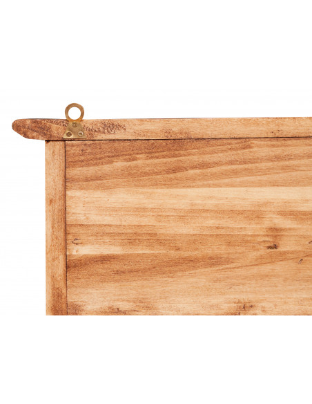 Attaccapanni a mensola in legno massello di tiglio finitura naturale 100x22x25,5 cm