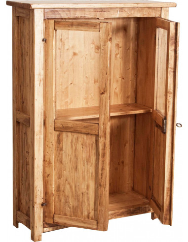 Vitrina country em madeira maciça de limão, acabamento natural 68x25x98 cm Vitrina country em madeira maciça de limão, acabamento natural 68x25x98 cm