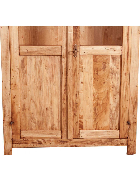 Vitrina country em madeira maciça de limão, acabamento natural 68x25x98 cm