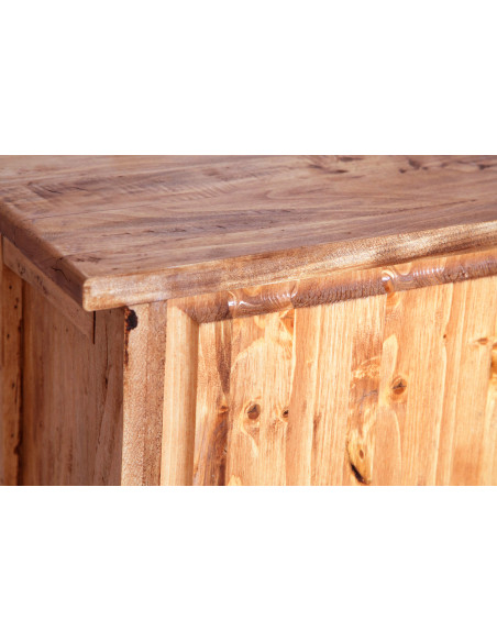 Piccola libreria Country in legno massello di tiglio finitura naturale 68x25x98 cm