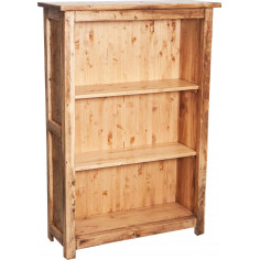 Piccola libreria Country in legno massello di tiglio finitura naturale 68x25x98 cm