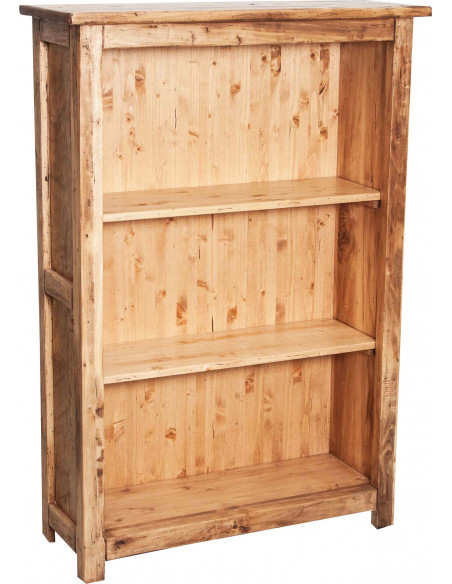 Piccola libreria Country in legno massello di tiglio finitura naturale 68x25x98 cm