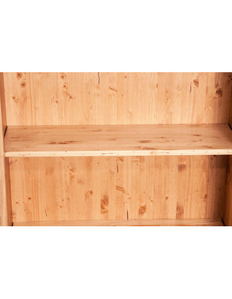 Estante pequena Country em madeira maciça de limão, acabamento natural 68x25x98 cm