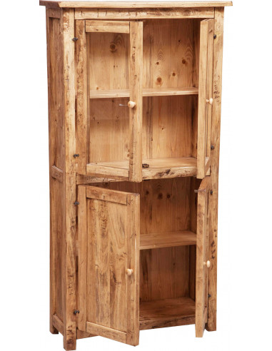 Aparador country em madeira maciça de limão, acabamento natural 68x25x130 cm Aparador country em madeira maciça de limão, acabamento natural 68x25x130 cm