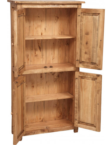 Armário country em madeira maciça de limão, acabamento natural 68x25x130 cm Armário country em madeira maciça de limão, acabamento natural 68x25x130 cm