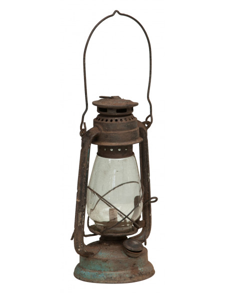 Lanterna a óleo de metal antigo L15xDP15xH32 cm acabamentos variados - Biscottini.it