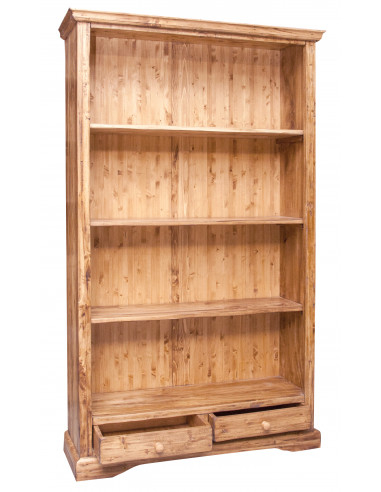 Libreria Country in legno massello di tiglio finitura naturale 109x36x180 cm Libreria Country in legno massello di tiglio finitura naturale 109x36x180 cm