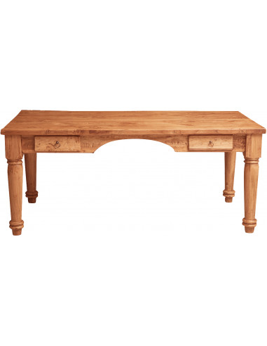 Tavolo scrivania in legno massello di tiglio finitura naturale 184x92x78 cm
