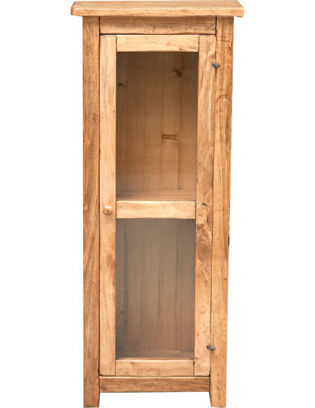 Vetrinetta Country in legno massello di tiglio finitura naturale  40x25x98 cm