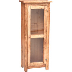 Vetrinetta Country in legno massello di tiglio finitura naturale  40x25x98 cm