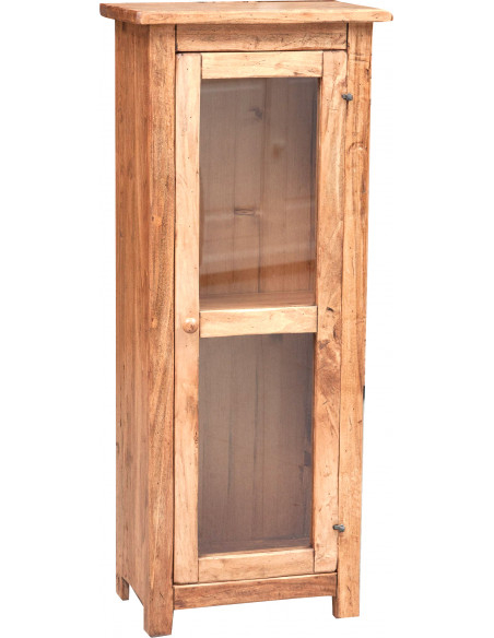 Vetrinetta Country in legno massello di tiglio finitura naturale  40x25x98 cm