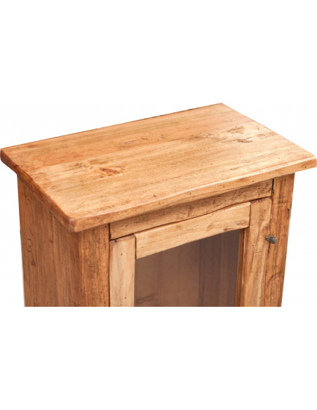 Vetrinetta Country in legno massello di tiglio finitura naturale  40x25x98 cm