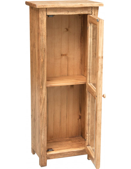 Vetrinetta Country in legno massello di tiglio finitura naturale  40x25x98 cm