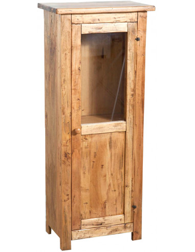 Vetrinetta Country in legno massello di tiglio finitura naturale  40x25x98 cm Vetrinetta Country in legno massello di tiglio finitura naturale  40x25x98 cm