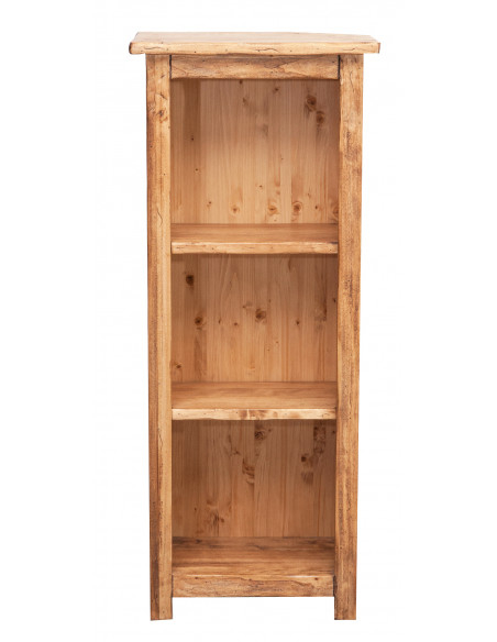 Piccola libreria Country in legno massello di tiglio finitura naturale 40x25x98 cm