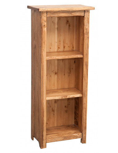 Piccola libreria Country in legno massello di tiglio finitura naturale 40x25x98 cm