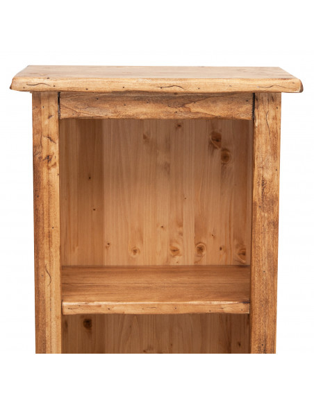 Piccola libreria Country in legno massello di tiglio finitura naturale 40x25x98 cm