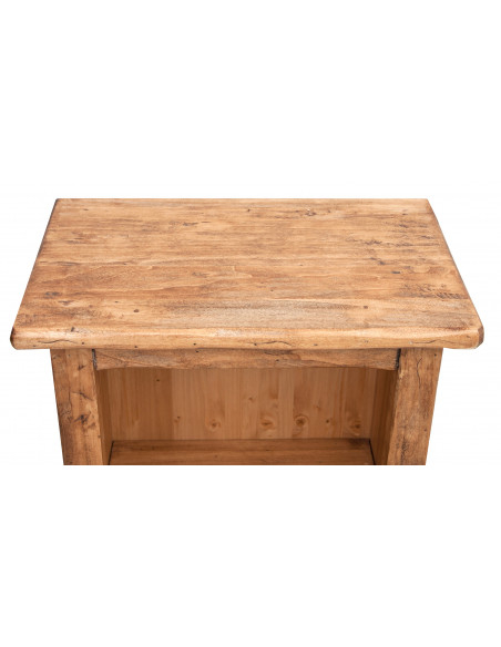 Piccola libreria Country in legno massello di tiglio finitura naturale 40x25x98 cm