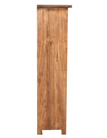 Piccola libreria Country in legno massello di tiglio finitura naturale 40x25x98 cm