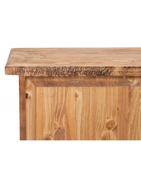 Piccola libreria Country in legno massello di tiglio finitura naturale 40x25x98 cm