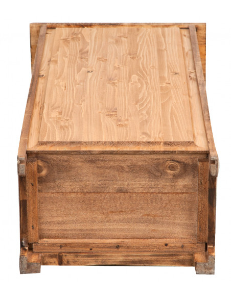 Piccola libreria Country in legno massello di tiglio finitura naturale 40x25x98 cm