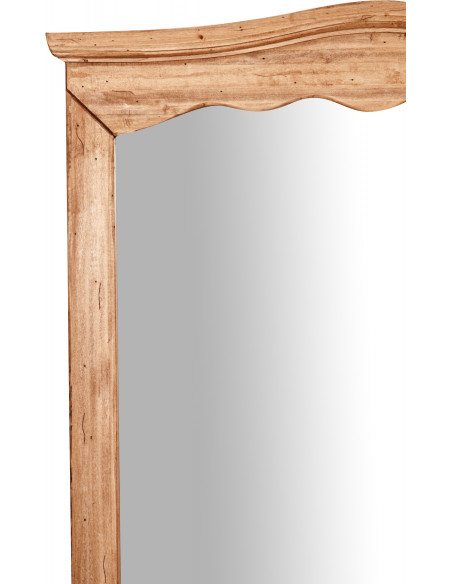 Specchiera a muro in legno massello di tiglio finitura naturale 80x5x103 cm