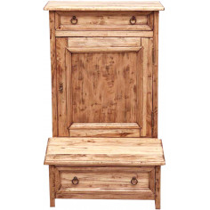 Inginocchiatoio in legno massello di tiglio finitura naturale 60x47x96 cm