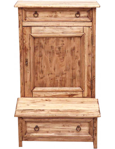 Inginocchiatoio in legno massello di tiglio finitura naturale 60x47x96 cm