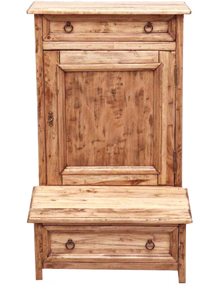 Inginocchiatoio in legno massello di tiglio finitura naturale 60x47x96 cm