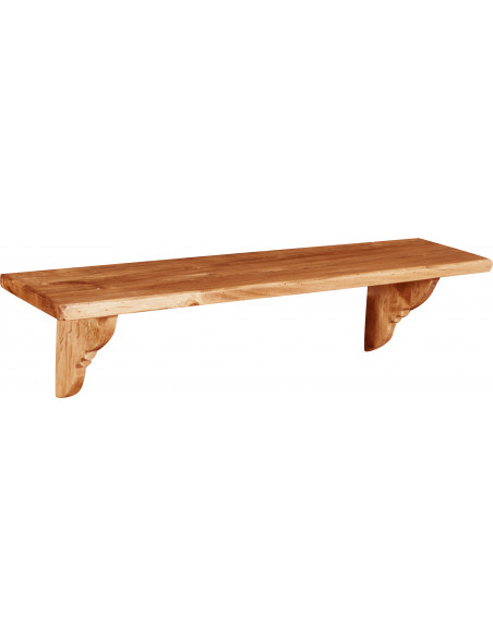Mensola da parete  in legno massello d tiglio finitura naturale 90x22x22 cm