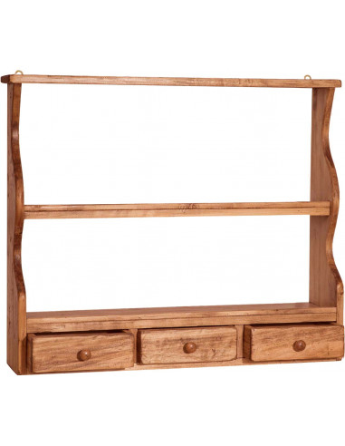 Piattaia Country in legno massello di tiglio finitura naturale 79x18x68 cm Piattaia Country in legno massello di tiglio finitura naturale 79x18x68 cm