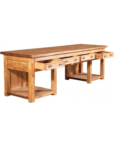Balcão country em madeira maciça de limão, acabamento natural L300xDP90xH97 cm - Biscottini.it Balcão country em madeira maciça de limão, acabamento natural L300xDP90xH97 cm - Biscottini.it