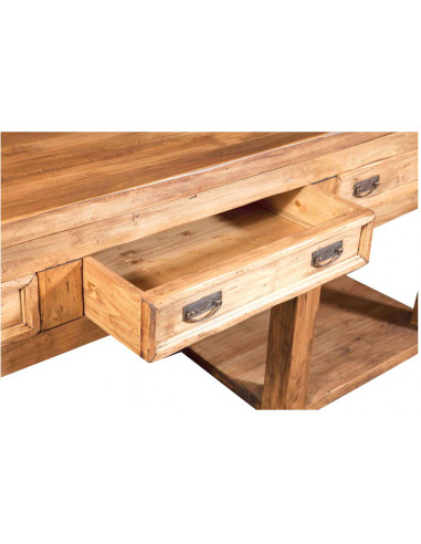 Balcão country em madeira maciça de limão, acabamento natural L300xDP90xH97 cm - Biscottini.it Balcão country em madeira maciça de limão, acabamento natural L300xDP90xH97 cm - Biscottini.it