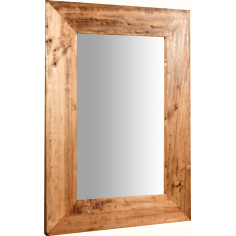 Specchiera rettangolare a muro in legno massello di tiglio finitura naturale 50x3x70 cm