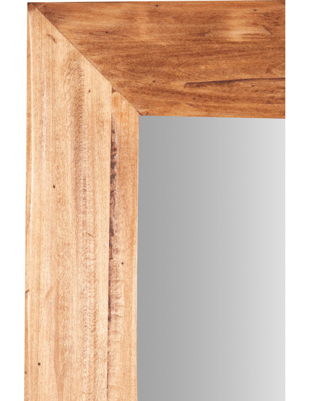 Specchiera a muro rettangolare in legno massello di tiglio finitura naturale 100x3x200 cm