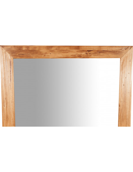 Specchio rettangolare con cornice in legno massello naturale