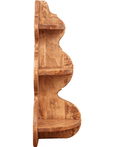 Mensola angolare da parete in legno massello d tiglio finitura naturale 22x22x60 cm Mensola angolare da parete in legno massello d tiglio finitura naturale 22x22x60 cm