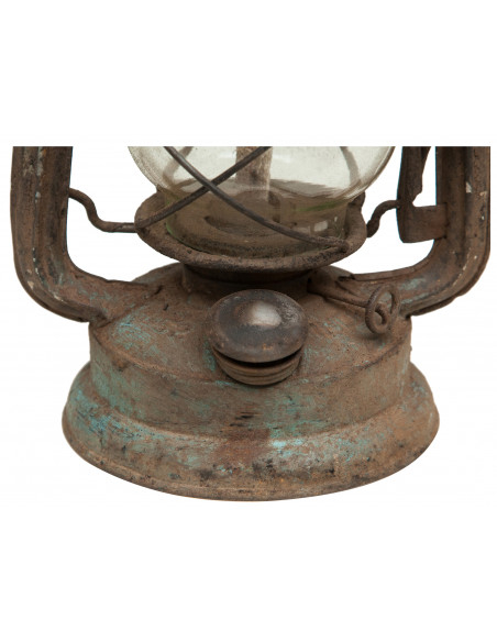 Lanterna a óleo de metal antigo L15xDP15xH32 cm acabamentos variados - Biscottini.it