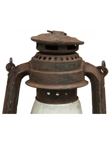 Lanterna a óleo de metal antigo L15xDP15xH32 cm acabamentos variados - Biscottini.it