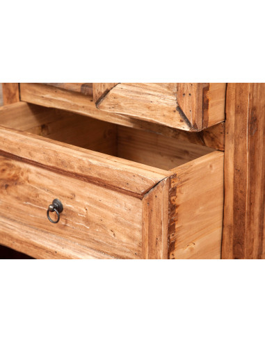 Mobile cassettiera a scala Country in legno massello di tiglio finitura naturale 140x42x142 cm Mobile cassettiera a scala Country in legno massello di tiglio finitura naturale 140x42x142 cm