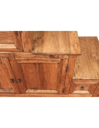 Mobile cassettiera a scala Country in legno massello di tiglio finitura naturale 140x42x142 cm Mobile cassettiera a scala Country in legno massello di tiglio finitura naturale 140x42x142 cm