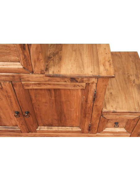 Móveis de gabinete em escala do país em madeira maciça de acabamento natural de Linden 140x42x142 cm